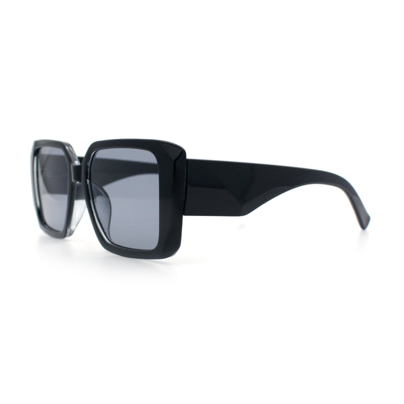 Womens Diamond Bevel Rectangle Classy Plastic Designer Fashion Sunglasses