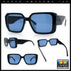 Womens Diamond Bevel Rectangle Classy Plastic Designer Fashion Sunglasses