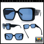 Womens Diamond Bevel Rectangle Classy Plastic Designer Fashion Sunglasses