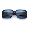 Womens Diamond Bevel Rectangle Classy Plastic Designer Fashion Sunglasses