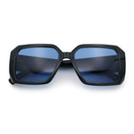 Womens Diamond Bevel Rectangle Classy Plastic Designer Fashion Sunglasses