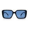 Womens Diamond Bevel Rectangle Classy Plastic Designer Fashion Sunglasses