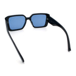 Womens Diamond Bevel Rectangle Classy Plastic Designer Fashion Sunglasses