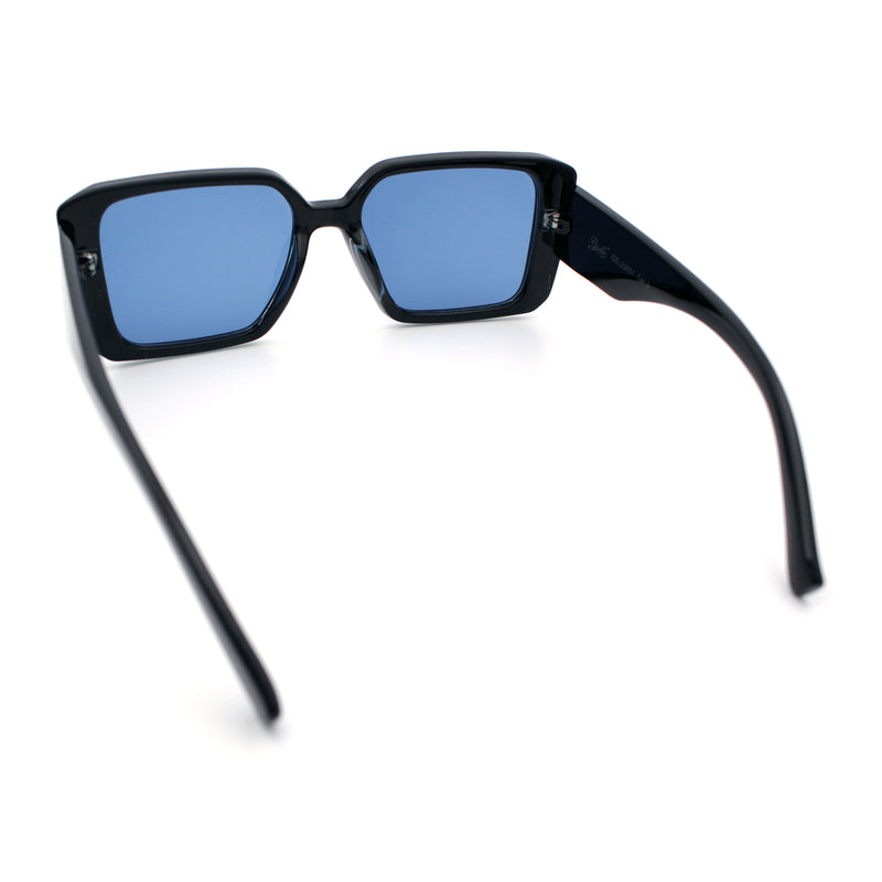 Womens Diamond Bevel Rectangle Classy Plastic Designer Fashion Sunglasses