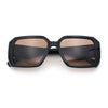 Womens Diamond Bevel Rectangle Classy Plastic Designer Fashion Sunglasses