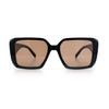Womens Diamond Bevel Rectangle Classy Plastic Designer Fashion Sunglasses