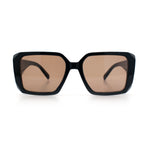 Womens Diamond Bevel Rectangle Classy Plastic Designer Fashion Sunglasses