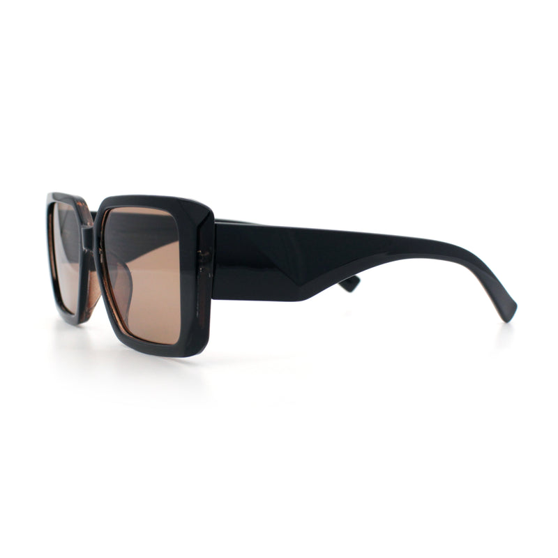 Womens Diamond Bevel Rectangle Classy Plastic Designer Fashion Sunglasses