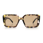 Womens Diamond Bevel Rectangle Classy Plastic Designer Fashion Sunglasses