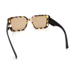 Womens Diamond Bevel Rectangle Classy Plastic Designer Fashion Sunglasses