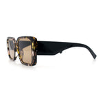 Womens Diamond Bevel Rectangle Classy Plastic Designer Fashion Sunglasses