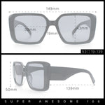 Womens Diamond Bevel Rectangle Classy Plastic Designer Fashion Sunglasses