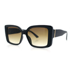 Womens Oversized Squared Beveled Rectangular Classic Butterfly Sunglasses
