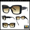Womens Oversized Squared Beveled Rectangular Classic Butterfly Sunglasses