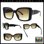 Womens Oversized Squared Beveled Rectangular Classic Butterfly Sunglasses