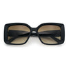 Womens Oversized Squared Beveled Rectangular Classic Butterfly Sunglasses