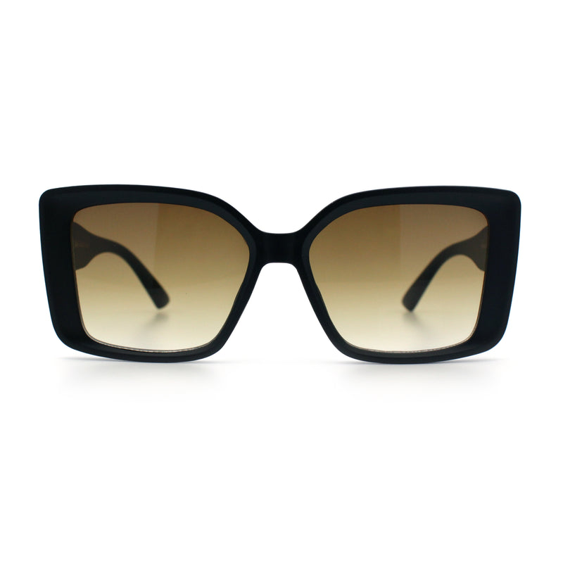 Womens Oversized Squared Beveled Rectangular Classic Butterfly Sunglasses