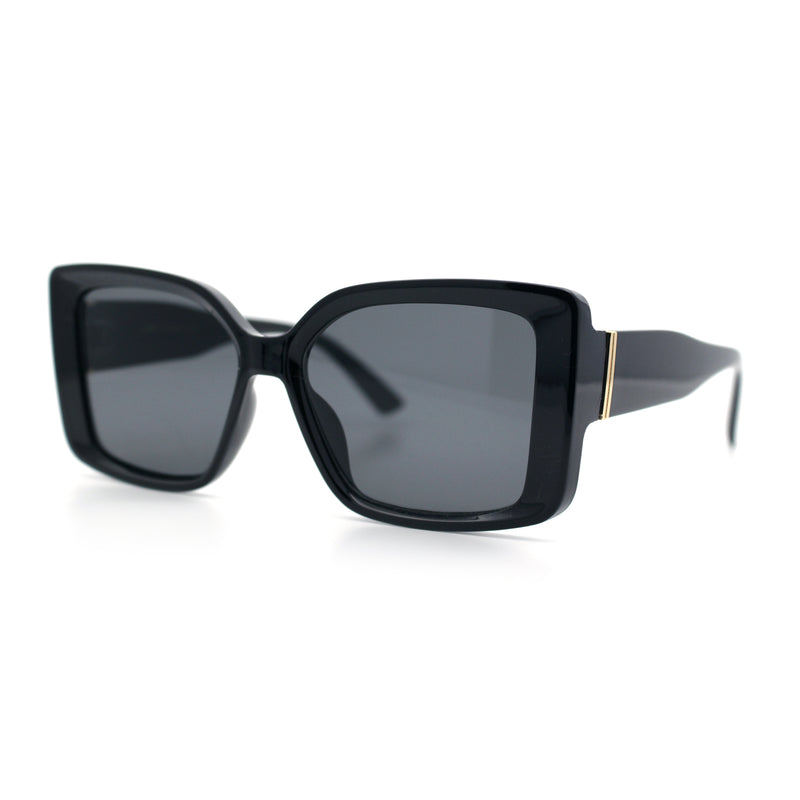 Womens Oversized Squared Beveled Rectangular Classic Butterfly Sunglasses