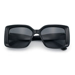 Womens Oversized Squared Beveled Rectangular Classic Butterfly Sunglasses