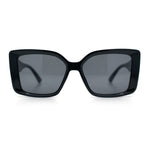 Womens Oversized Squared Beveled Rectangular Classic Butterfly Sunglasses