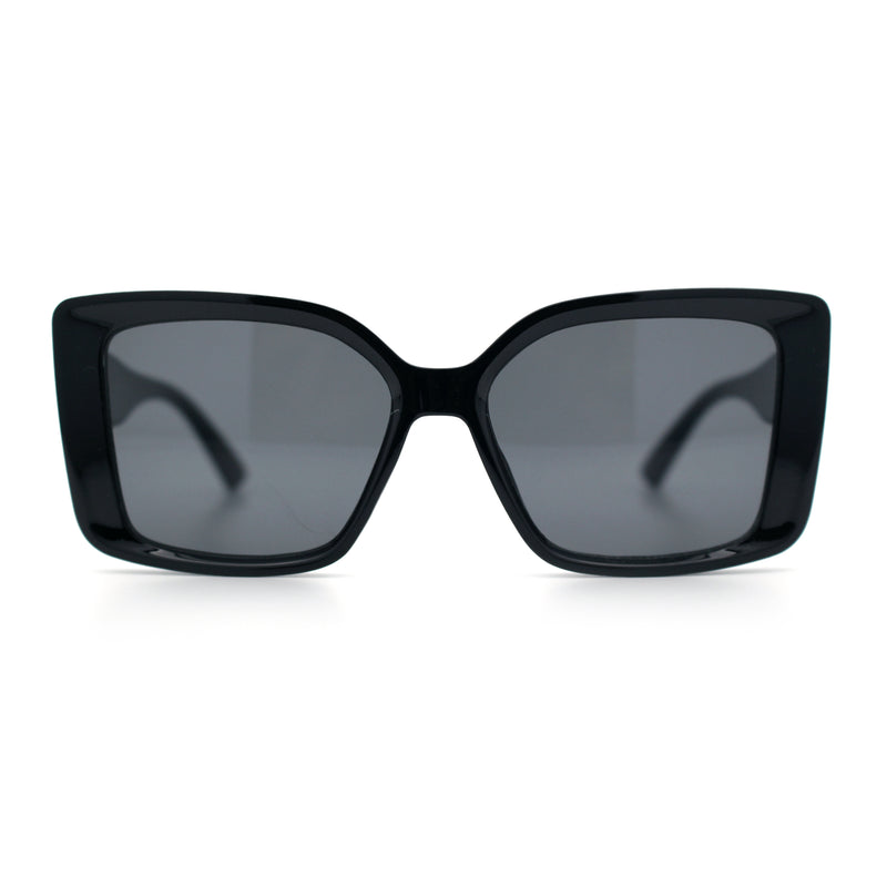 Womens Oversized Squared Beveled Rectangular Classic Butterfly Sunglasses