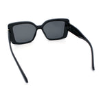 Womens Oversized Squared Beveled Rectangular Classic Butterfly Sunglasses
