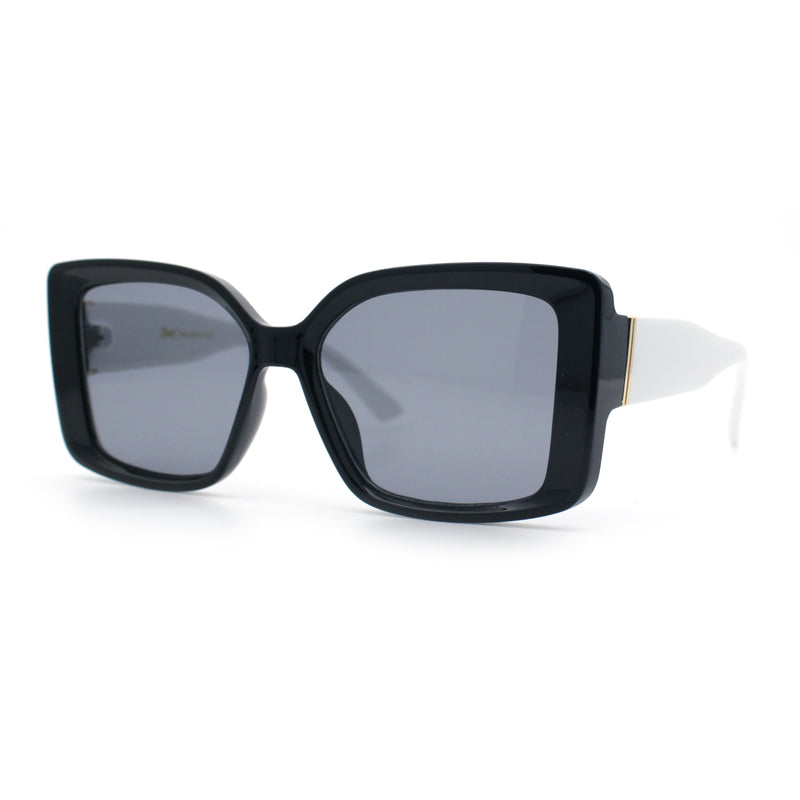 Womens Oversized Squared Beveled Rectangular Classic Butterfly Sunglasses