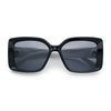 Womens Oversized Squared Beveled Rectangular Classic Butterfly Sunglasses