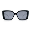 Womens Oversized Squared Beveled Rectangular Classic Butterfly Sunglasses