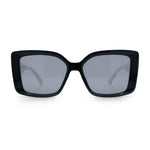 Womens Oversized Squared Beveled Rectangular Classic Butterfly Sunglasses