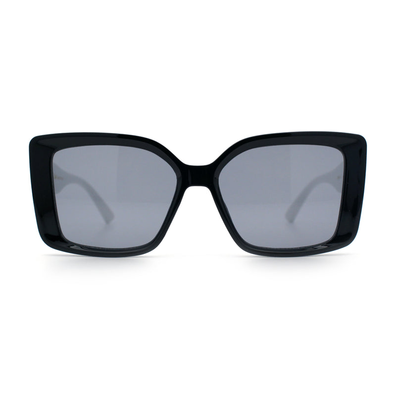 Womens Oversized Squared Beveled Rectangular Classic Butterfly Sunglasses