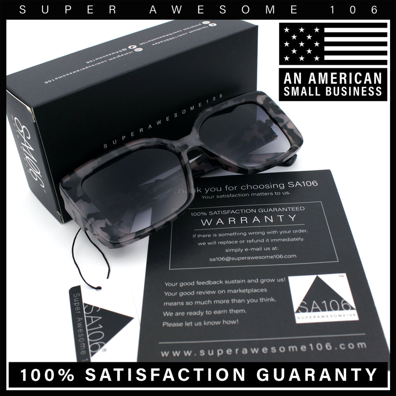 Womens Oversized Squared Beveled Rectangular Classic Butterfly Sunglasses