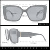 Womens Oversized Squared Beveled Rectangular Classic Butterfly Sunglasses