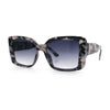 Womens Oversized Squared Beveled Rectangular Classic Butterfly Sunglasses