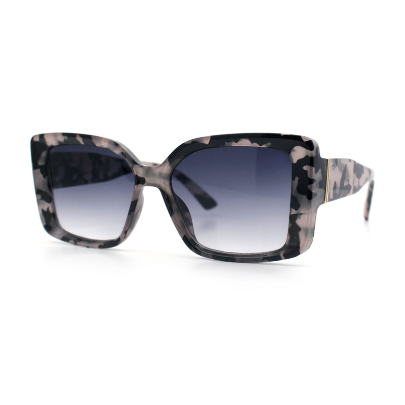 Womens Oversized Squared Beveled Rectangular Classic Butterfly Sunglasses