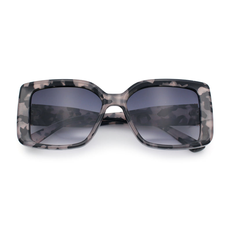 Womens Oversized Squared Beveled Rectangular Classic Butterfly Sunglasses