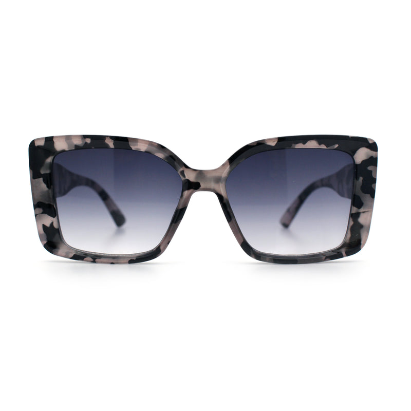 Womens Oversized Squared Beveled Rectangular Classic Butterfly Sunglasses