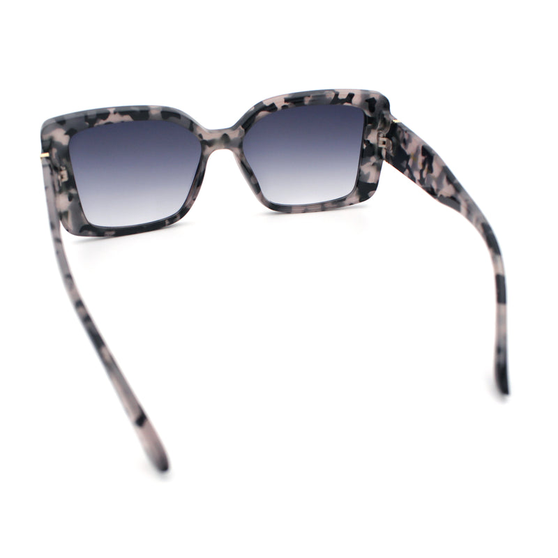 Womens Oversized Squared Beveled Rectangular Classic Butterfly Sunglasses