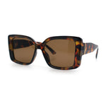 Womens Oversized Squared Beveled Rectangular Classic Butterfly Sunglasses