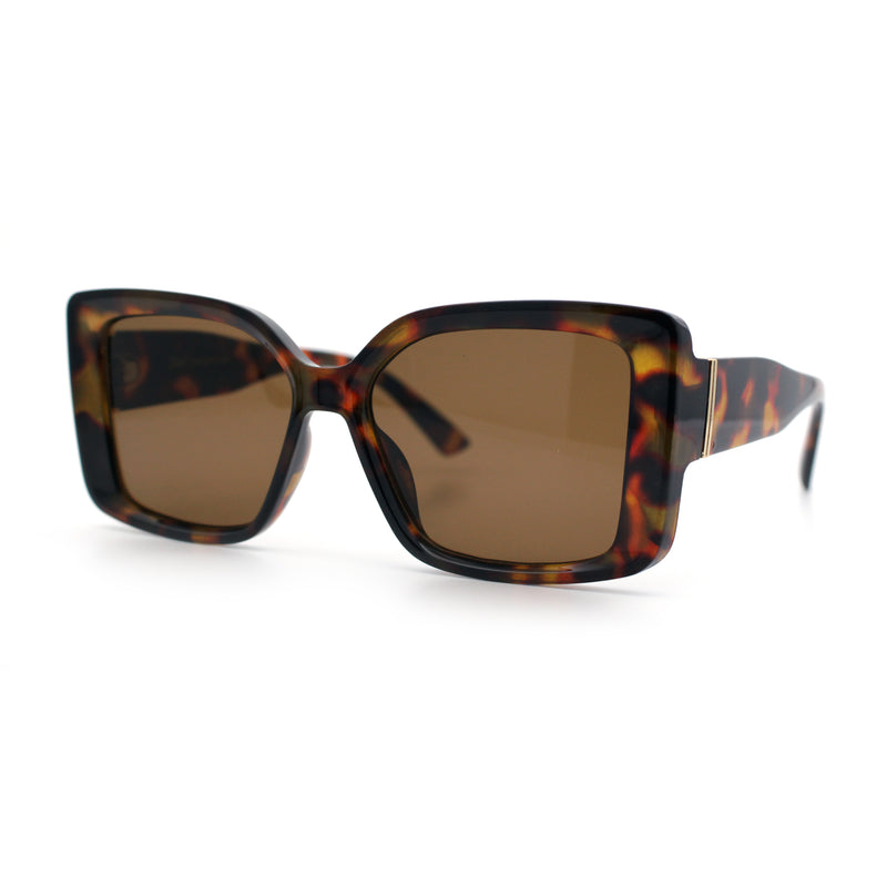 Womens Oversized Squared Beveled Rectangular Classic Butterfly Sunglasses