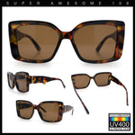 Womens Oversized Squared Beveled Rectangular Classic Butterfly Sunglasses