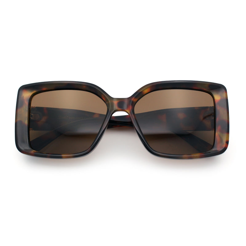 Womens Oversized Squared Beveled Rectangular Classic Butterfly Sunglasses