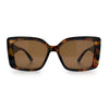 Womens Oversized Squared Beveled Rectangular Classic Butterfly Sunglasses