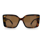 Womens Oversized Squared Beveled Rectangular Classic Butterfly Sunglasses