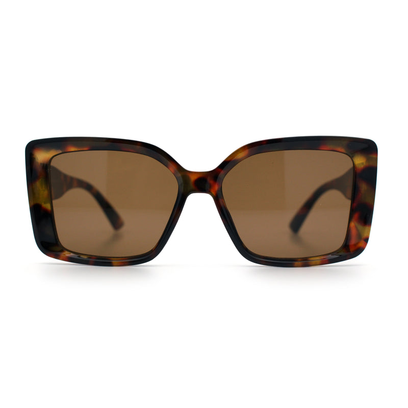 Womens Oversized Squared Beveled Rectangular Classic Butterfly Sunglasses