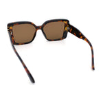 Womens Oversized Squared Beveled Rectangular Classic Butterfly Sunglasses