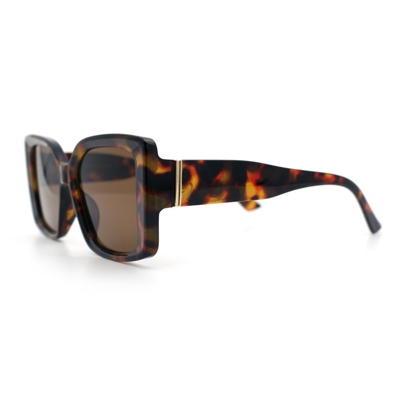 Womens Oversized Squared Beveled Rectangular Classic Butterfly Sunglasses