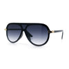 Womens Classy 90s Designer Shield Rimless Racer Plastic Fashion Sunglasses