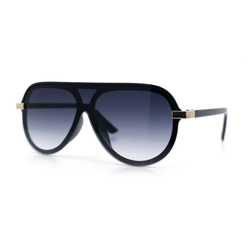 Womens Classy 90s Designer Shield Rimless Racer Plastic Fashion Sunglasses
