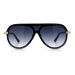 Womens Classy 90s Designer Shield Rimless Racer Plastic Fashion Sunglasses